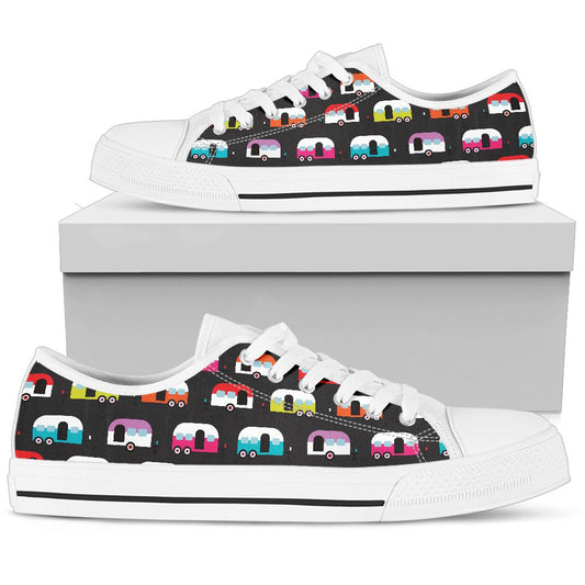 Camper Caravan Pattern Men Low Top Shoes