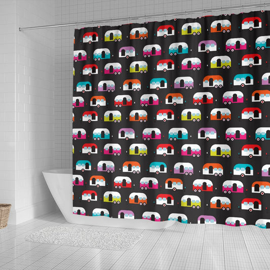 Camper Caravan Pattern Shower Curtain