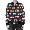 Camper Caravan Pattern Women Casual Bomber Jacket