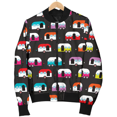 Camper Caravan Pattern Women Casual Bomber Jacket