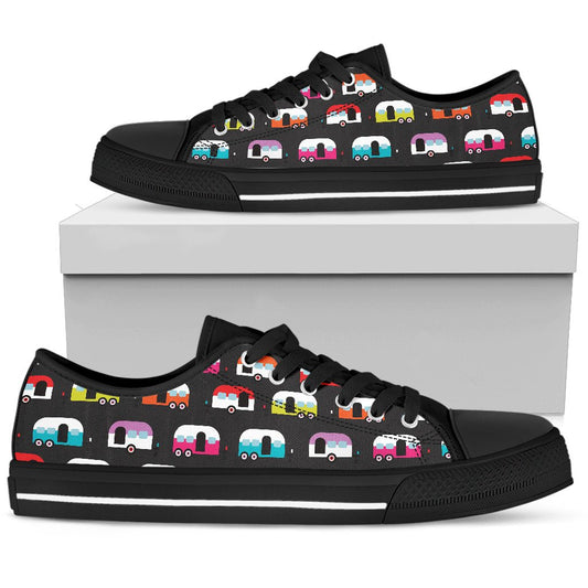 Camper Caravan Pattern Women Low Top Shoes