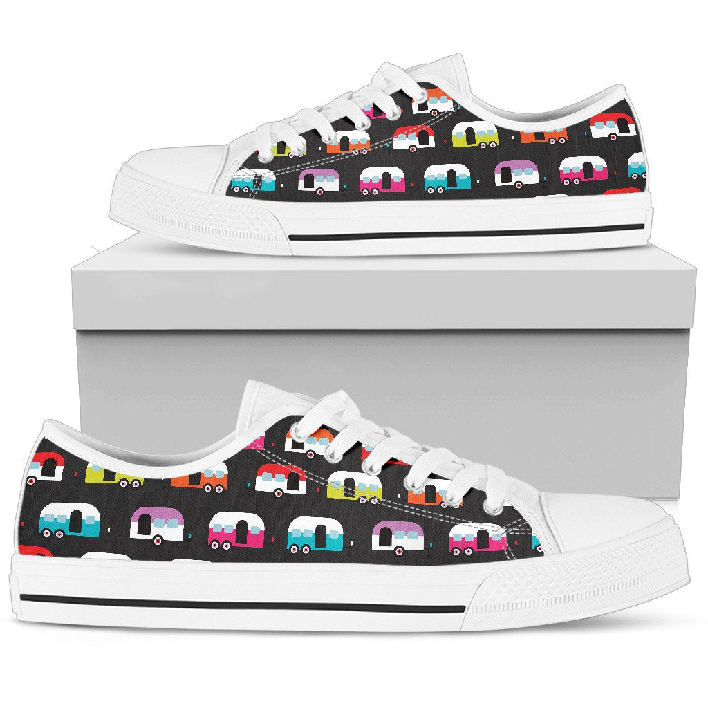 Camper Caravan Pattern Women Low Top Shoes