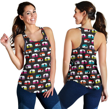 Camper Caravan Pattern Women Racerback Tank Top