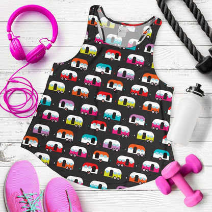 Camper Caravan Pattern Women Racerback Tank Top