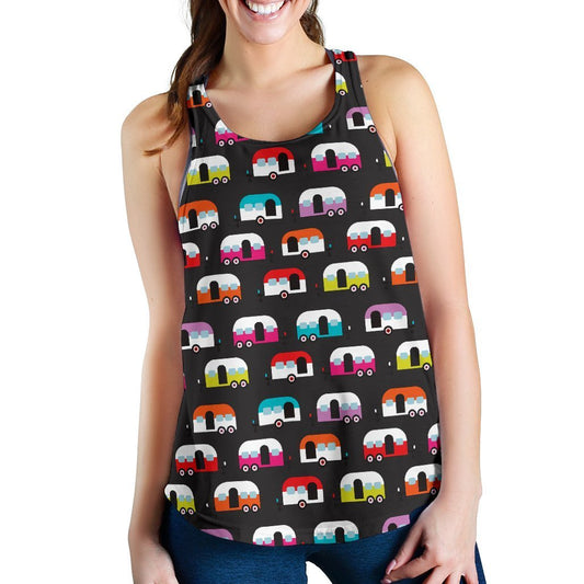 Camper Caravan Pattern Women Racerback Tank Top
