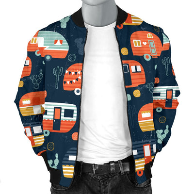 Camper Caravan Print Pattern Men Casual Bomber Jacket