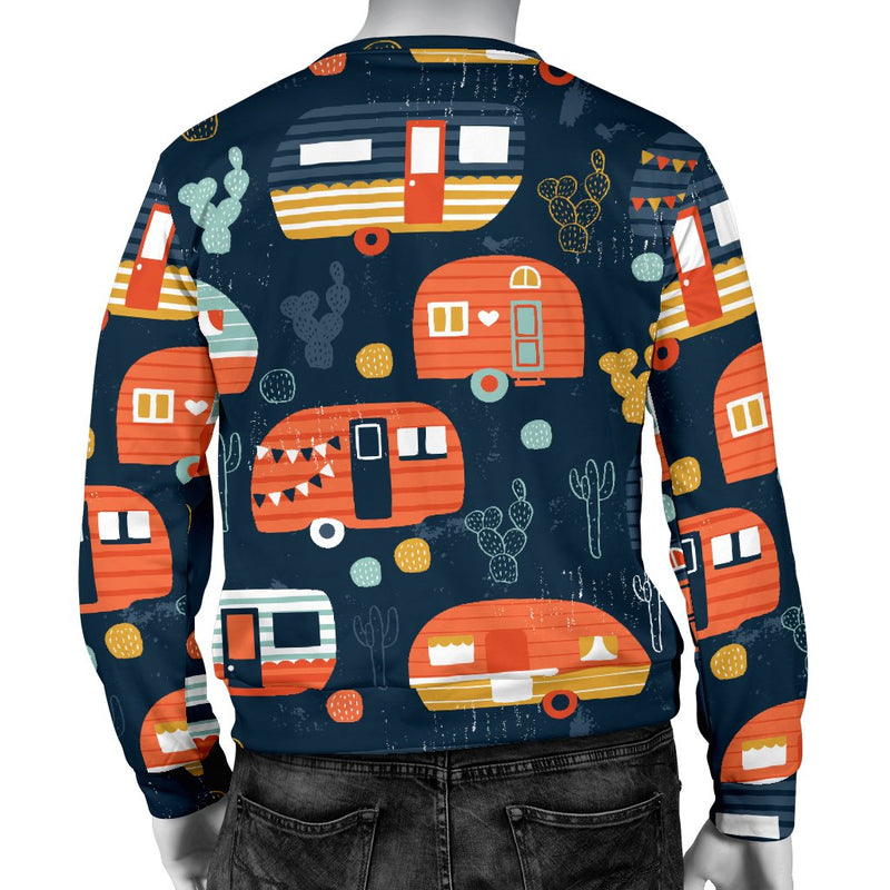 Camper Caravan Print Pattern Men Crewneck Sweatshirt