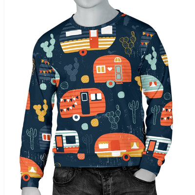 Camper Caravan Print Pattern Men Crewneck Sweatshirt