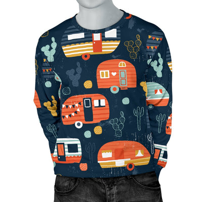 Camper Caravan Print Pattern Men Crewneck Sweatshirt