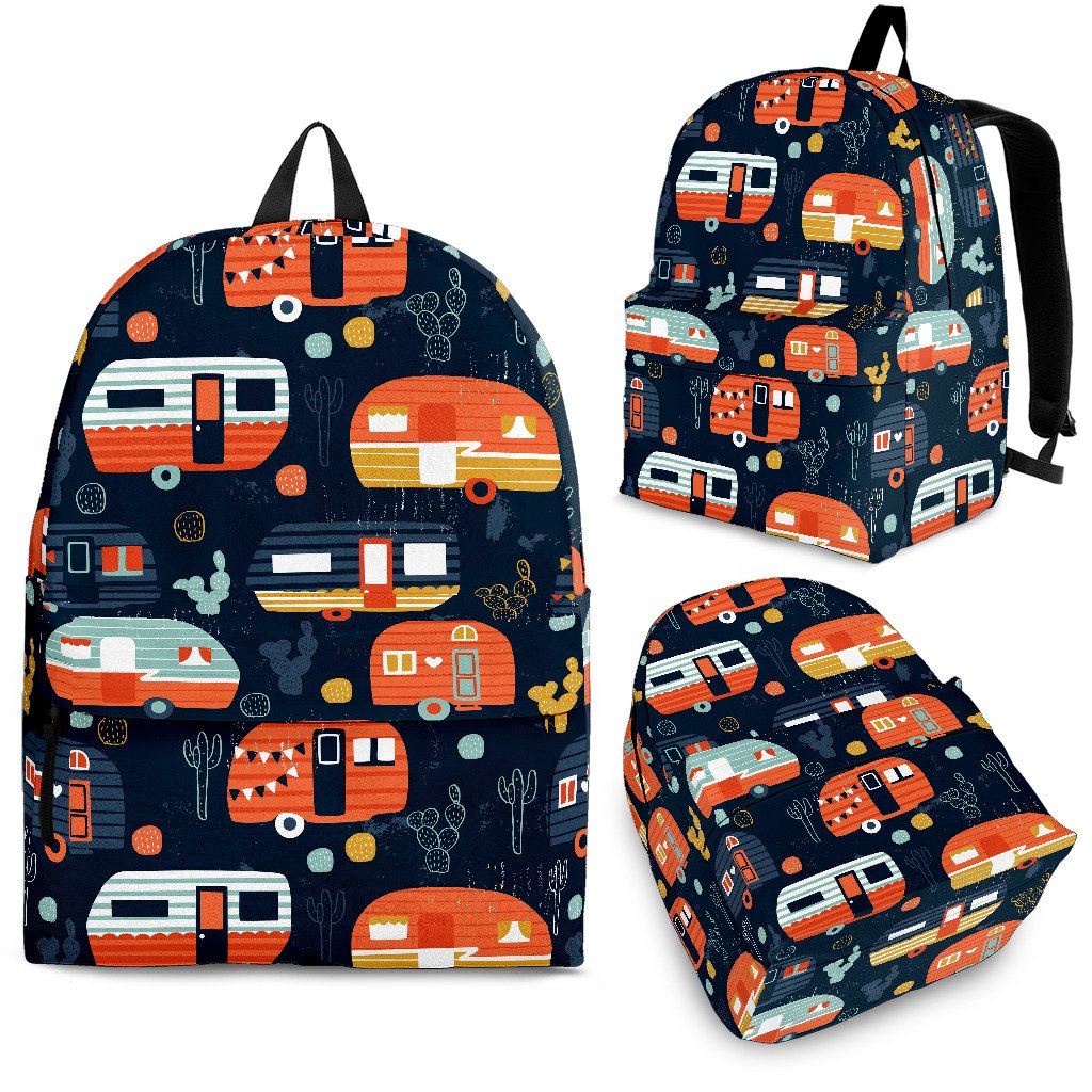 Camper Caravan Print Pattern Premium Backpack
