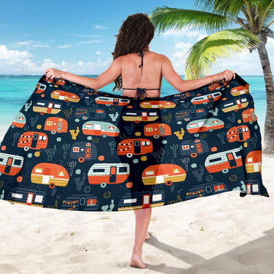 Camper Caravan Print Pattern Sarong Pareo Wrap