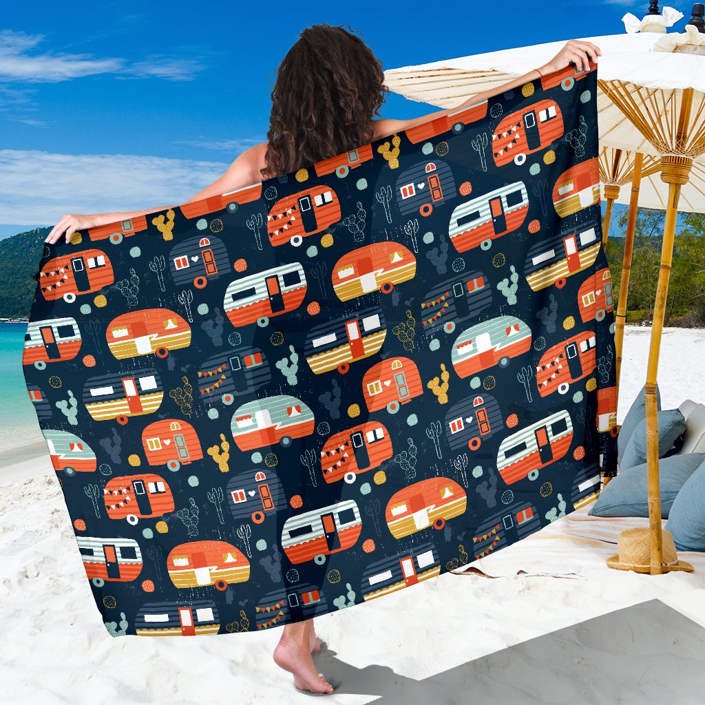 Camper Caravan Print Pattern Sarong Pareo Wrap