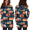 Camper Caravan Print Pattern Women Hoodie Dress