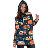 Camper Caravan Print Pattern Women Hoodie Dress