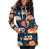 Camper Caravan Print Pattern Women Hoodie Dress