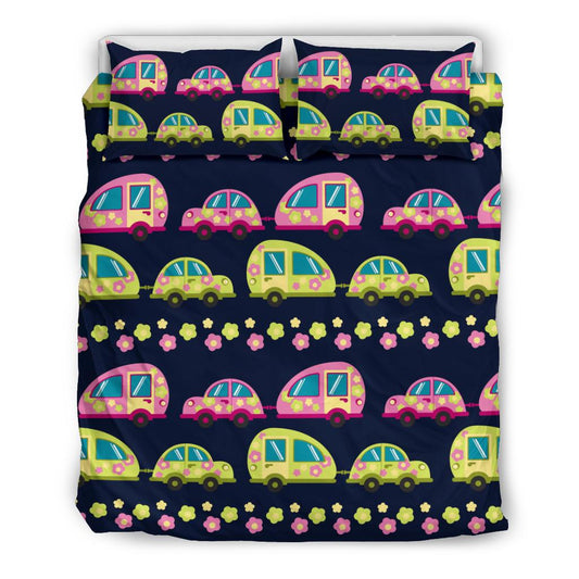 Camper Cute Camping Design No 3 Print Duvet Cover Bedding Set-JORJUNE.COM