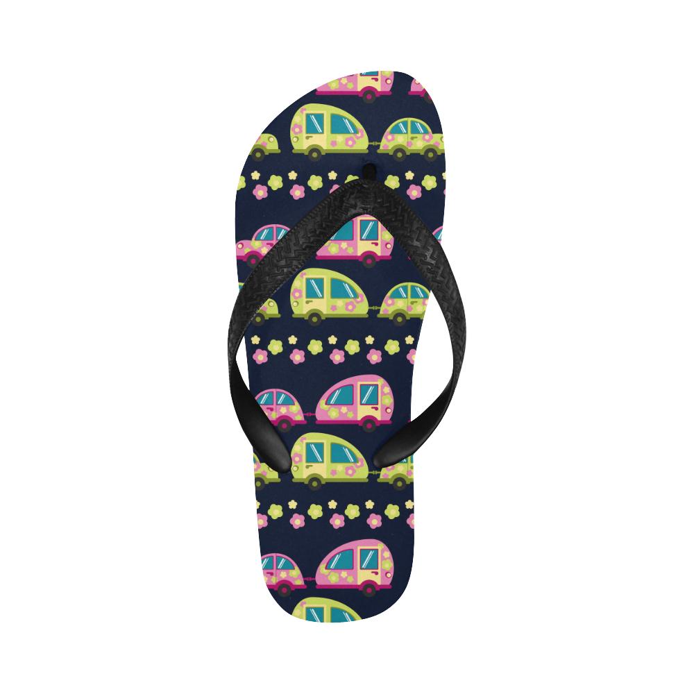 Camper Cute Camping Design No 3 Print Flip Flops-JorJune