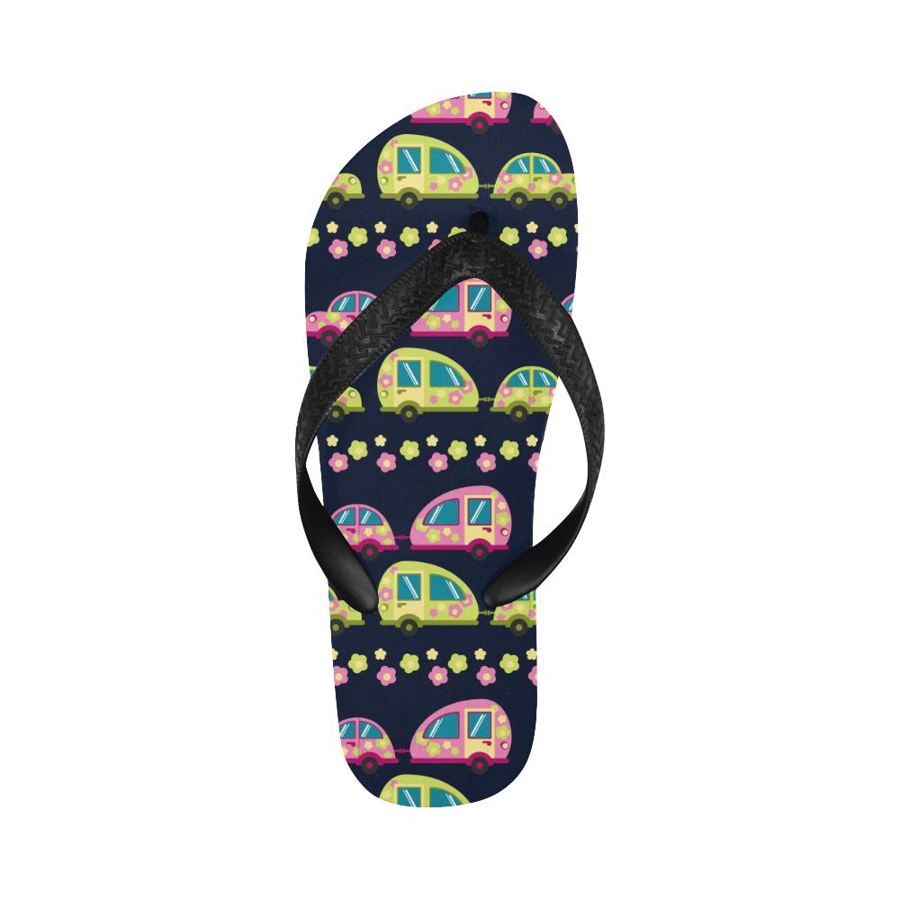 Camper Cute Camping Design No 3 Print Flip Flops-JorJune