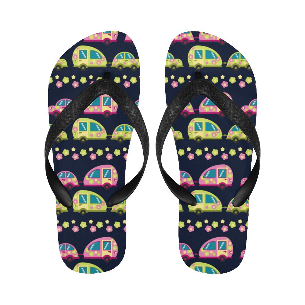 Camper Cute Camping Design No 3 Print Flip Flops-JorJune