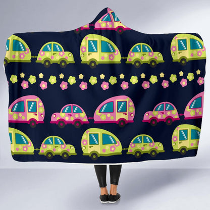 Camper Cute Camping Design No 3 Print Hooded Blanket-JORJUNE.COM