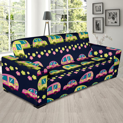 Camper Cute Camping Design No 3 Print Sofa Slipcover-JORJUNE.COM