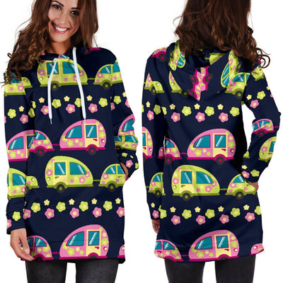 Camper Cute Camping Design No 3 Print Women Hoodie Dress