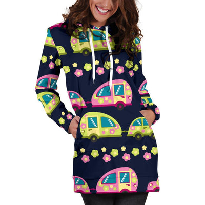 Camper Cute Camping Design No 3 Print Women Hoodie Dress