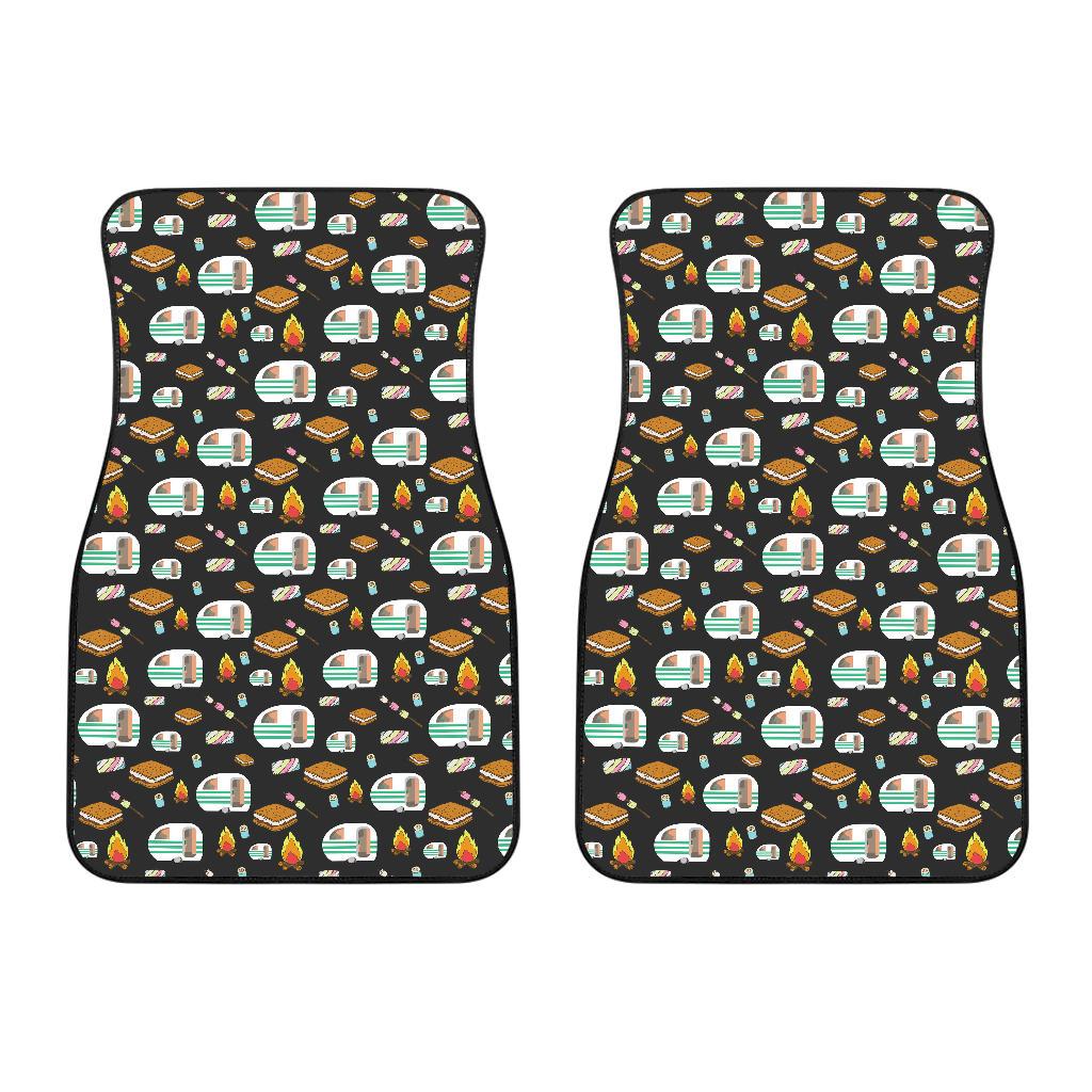 Camper Marshmallow Camping Design Print Car Floor Mats-JorJune