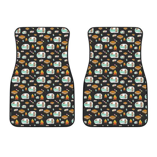 Camper Marshmallow Camping Design Print Car Floor Mats-JorJune
