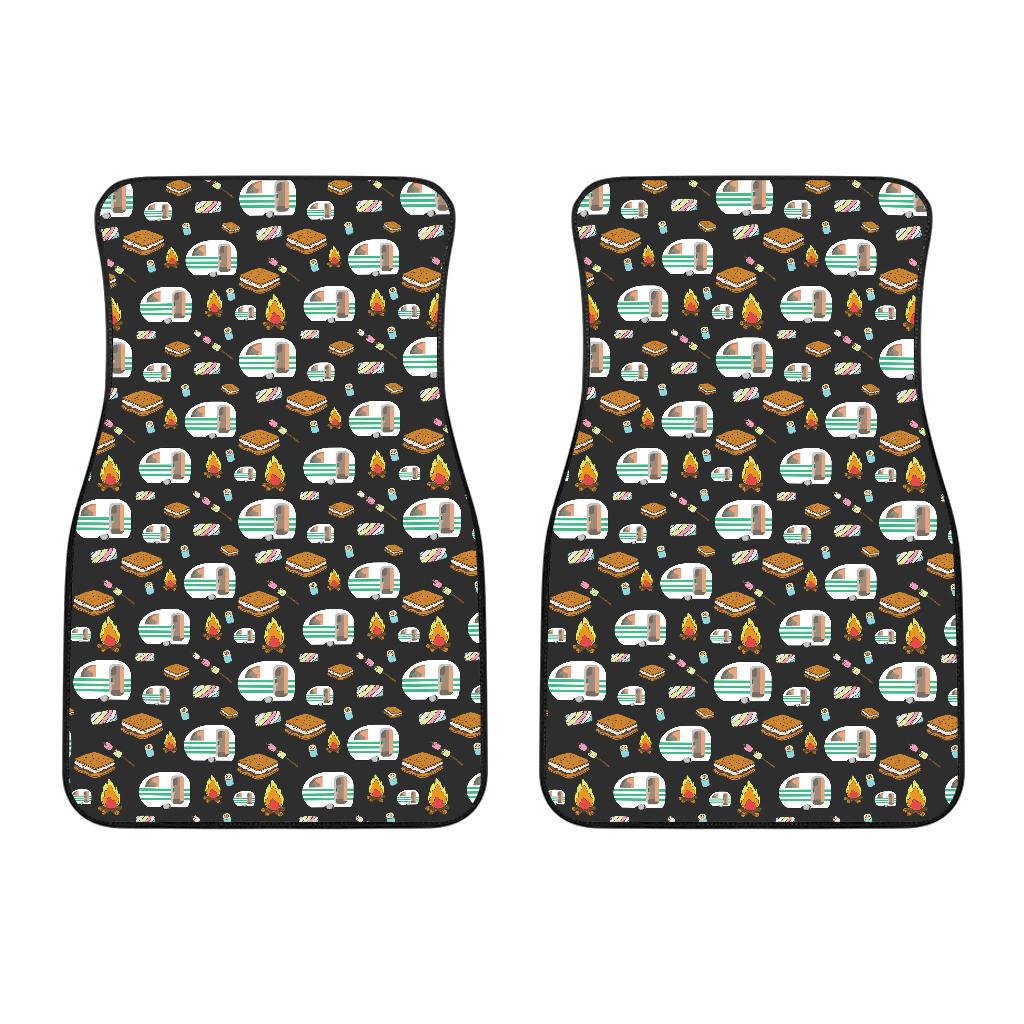 Camper Marshmallow Camping Design Print Car Floor Mats-JorJune