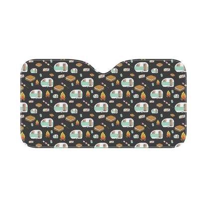 Camper marshmallow Camping Design Print Car Sun Shade-JorJune