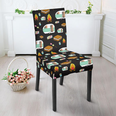 Camper marshmallow Camping Design Print Dining Chair Slipcover-JORJUNE.COM