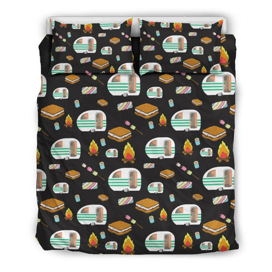 Camper marshmallow Camping Design Print Duvet Cover Bedding Set-JORJUNE.COM