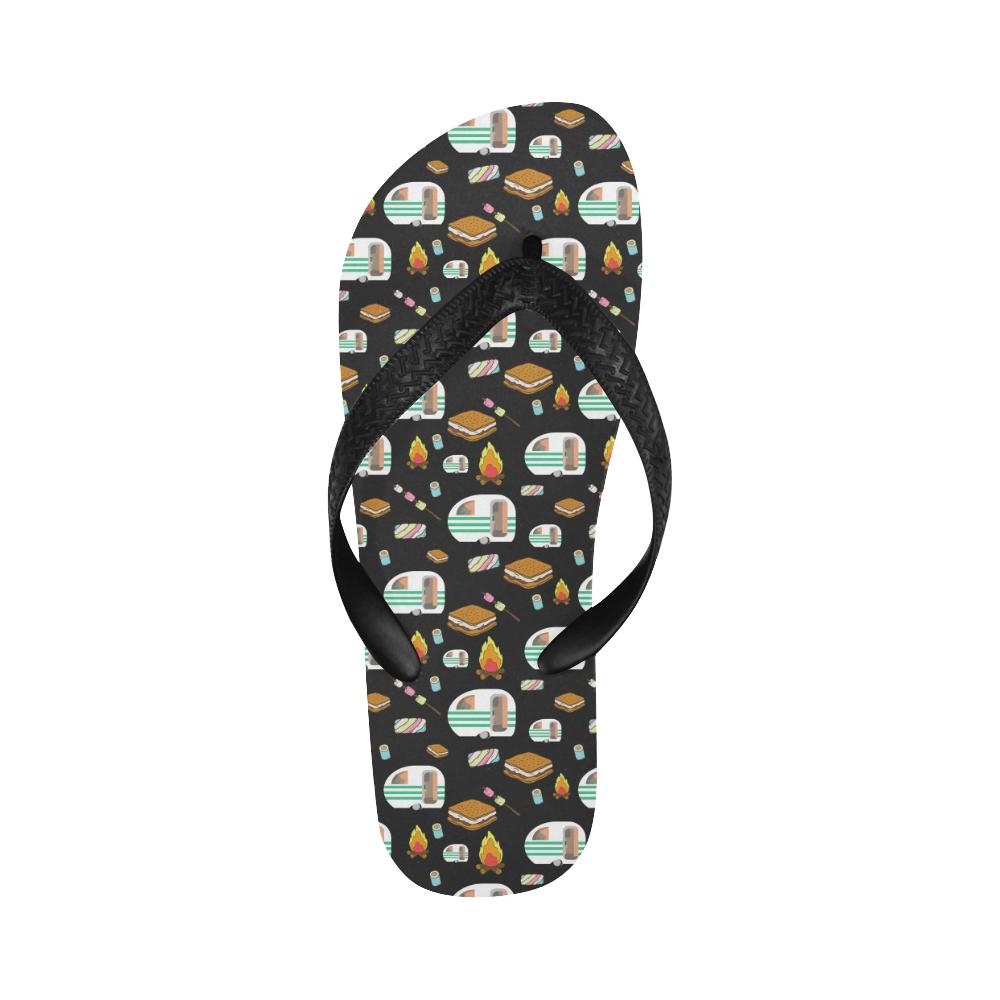 Camper marshmallow Camping Design Print Flip Flops-JorJune