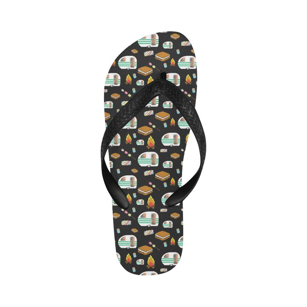 Camper marshmallow Camping Design Print Flip Flops-JorJune