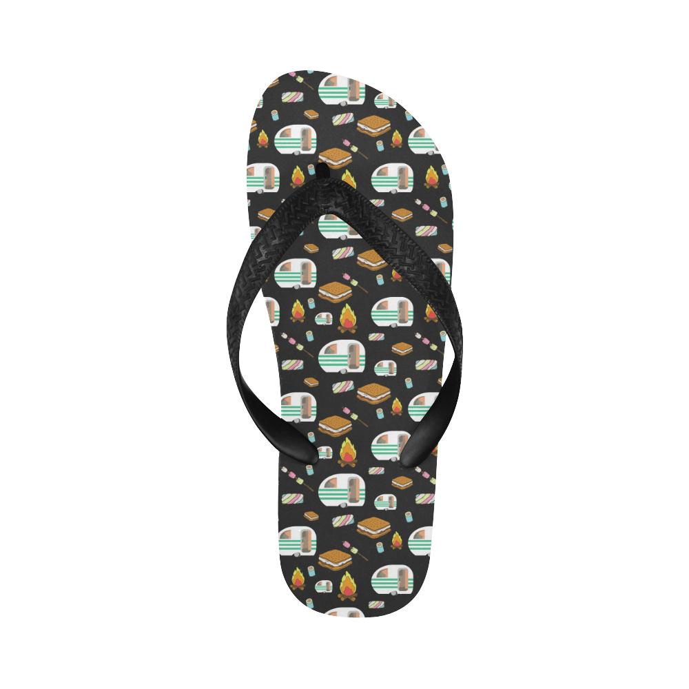 Camper marshmallow Camping Design Print Flip Flops-JorJune