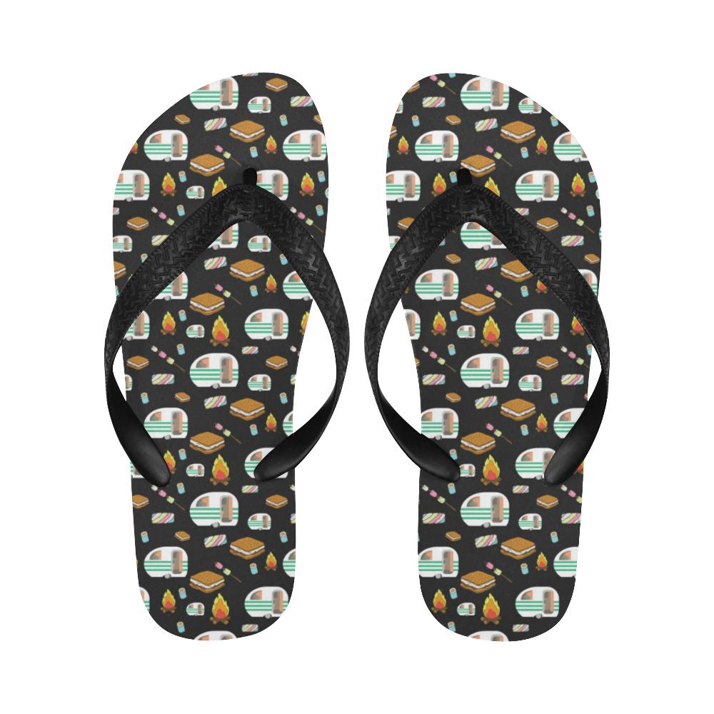 Camper marshmallow Camping Design Print Flip Flops-JorJune