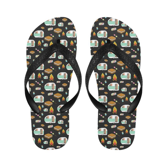 Camper marshmallow Camping Design Print Flip Flops-JorJune