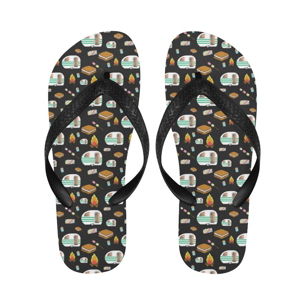 Camper marshmallow Camping Design Print Flip Flops-JorJune