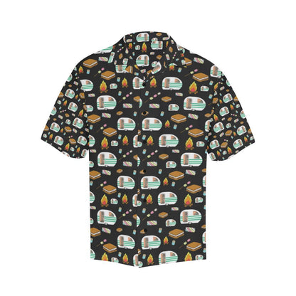 Camper marshmallow Camping Design Print Men Hawaiian Shirt-JorJune