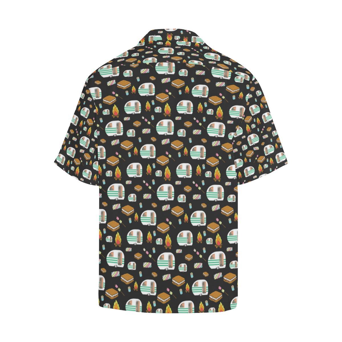 Camper marshmallow Camping Design Print Men Hawaiian Shirt-JorJune