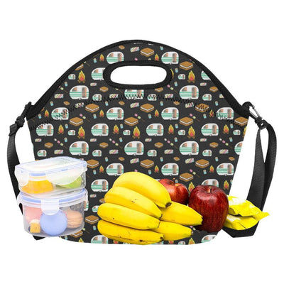 Camper marshmallow Camping Design Print Neoprene Lunch Bag-JorJune