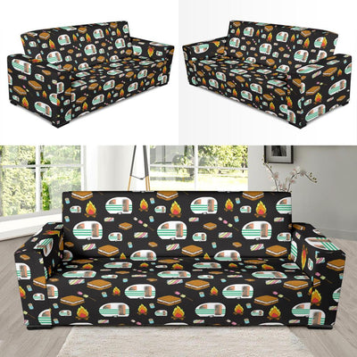 Camper marshmallow Camping Design Print Sofa Slipcover-JORJUNE.COM