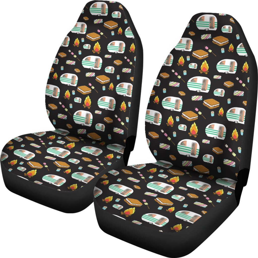 Camper Marshmallow Camping Design Print Universal Fit Car Seat Covers