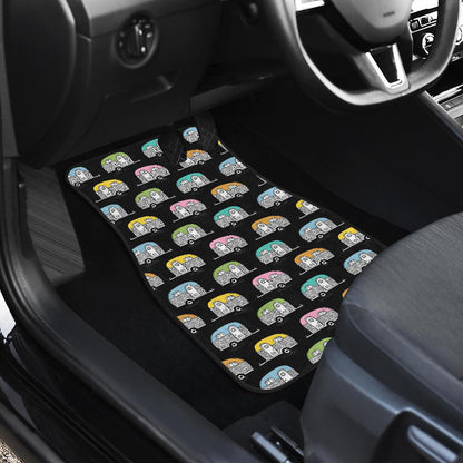 Camper Pattern Camping Themed No 2 Print Car Floor Mats-JorJune