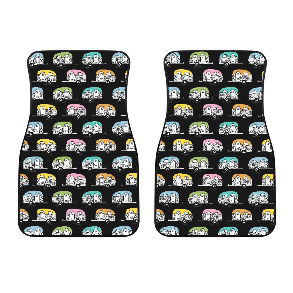 Camper Pattern Camping Themed No 2 Print Car Floor Mats-JorJune