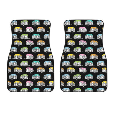 Camper Pattern Camping Themed No 2 Print Car Floor Mats-JorJune