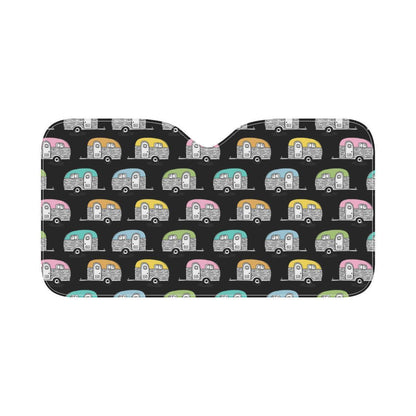 Camper Pattern Camping Themed No 2 Print Car Sun Shade-JorJune