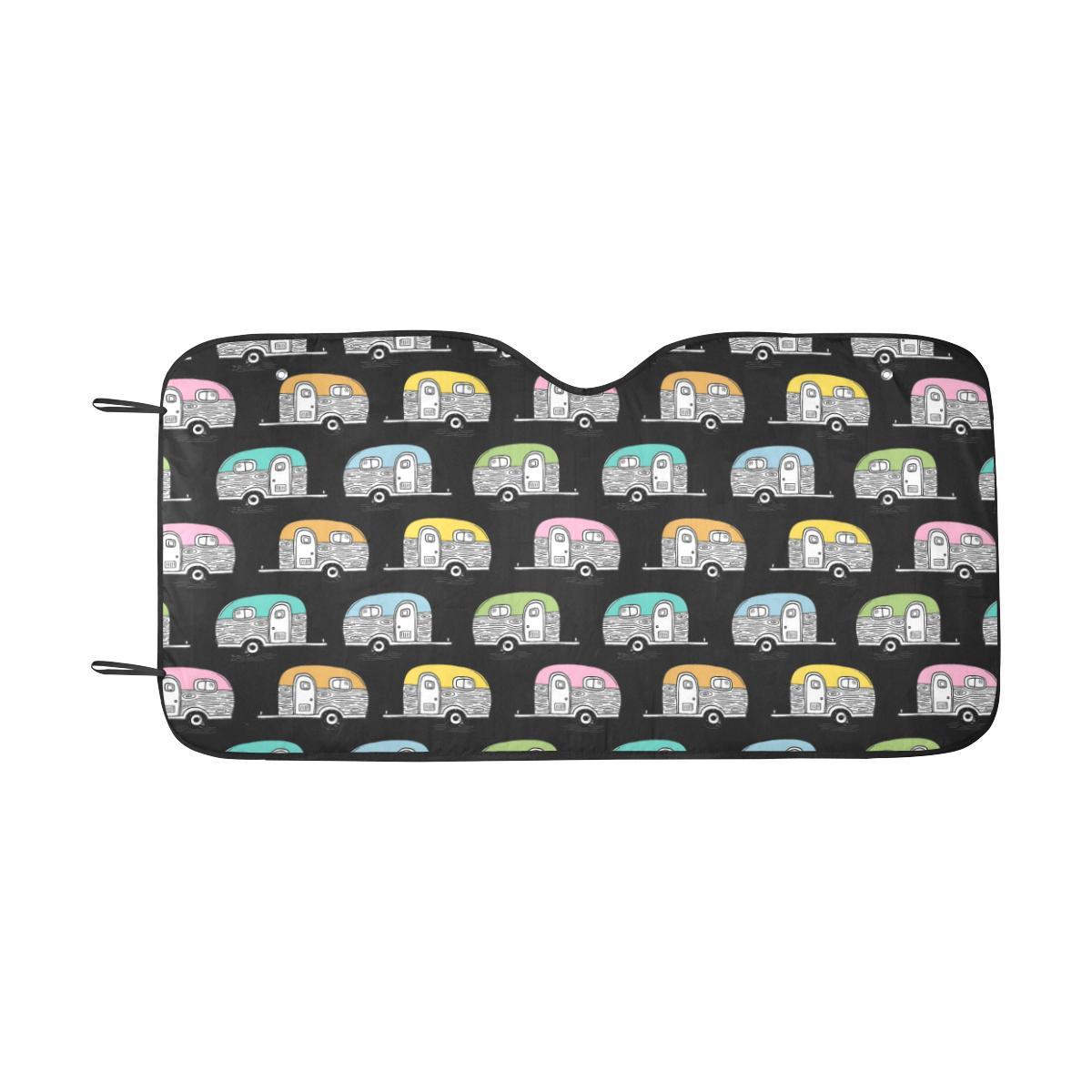 Camper Pattern Camping Themed No 2 Print Car Sun Shade-JorJune