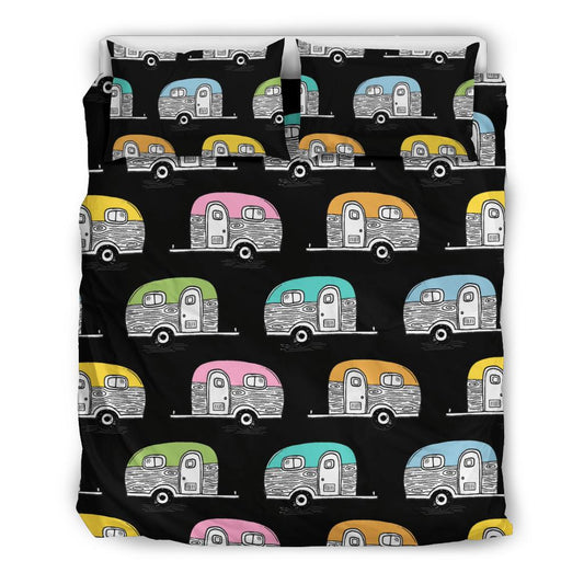 Camper Pattern Camping Themed No 2 Print Duvet Cover Bedding Set-JORJUNE.COM